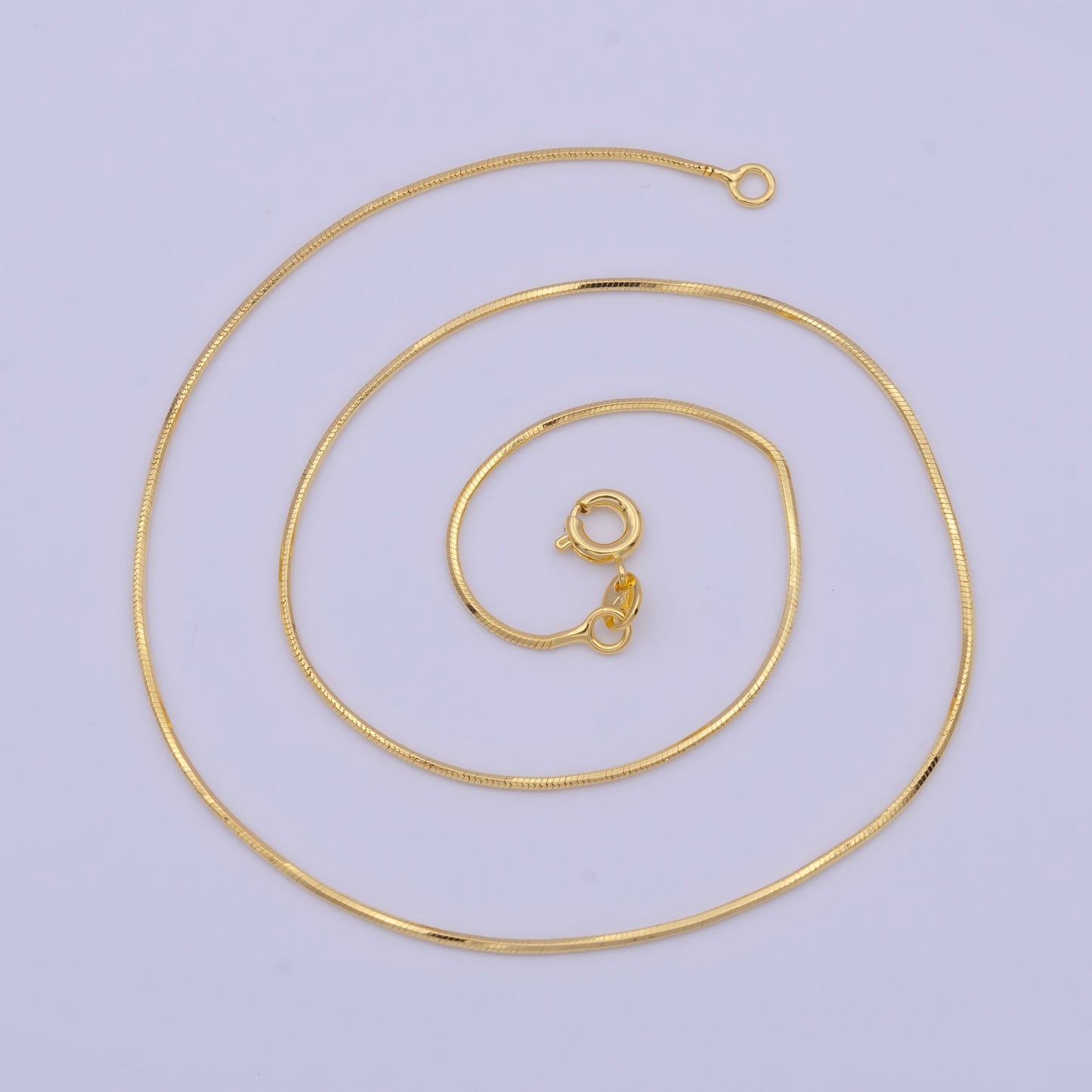 0.9mm Gold Snake Chain Necklace, 24K Gold Plated 13.8" Snake Link Ready to Wear Necklace | WA-1147