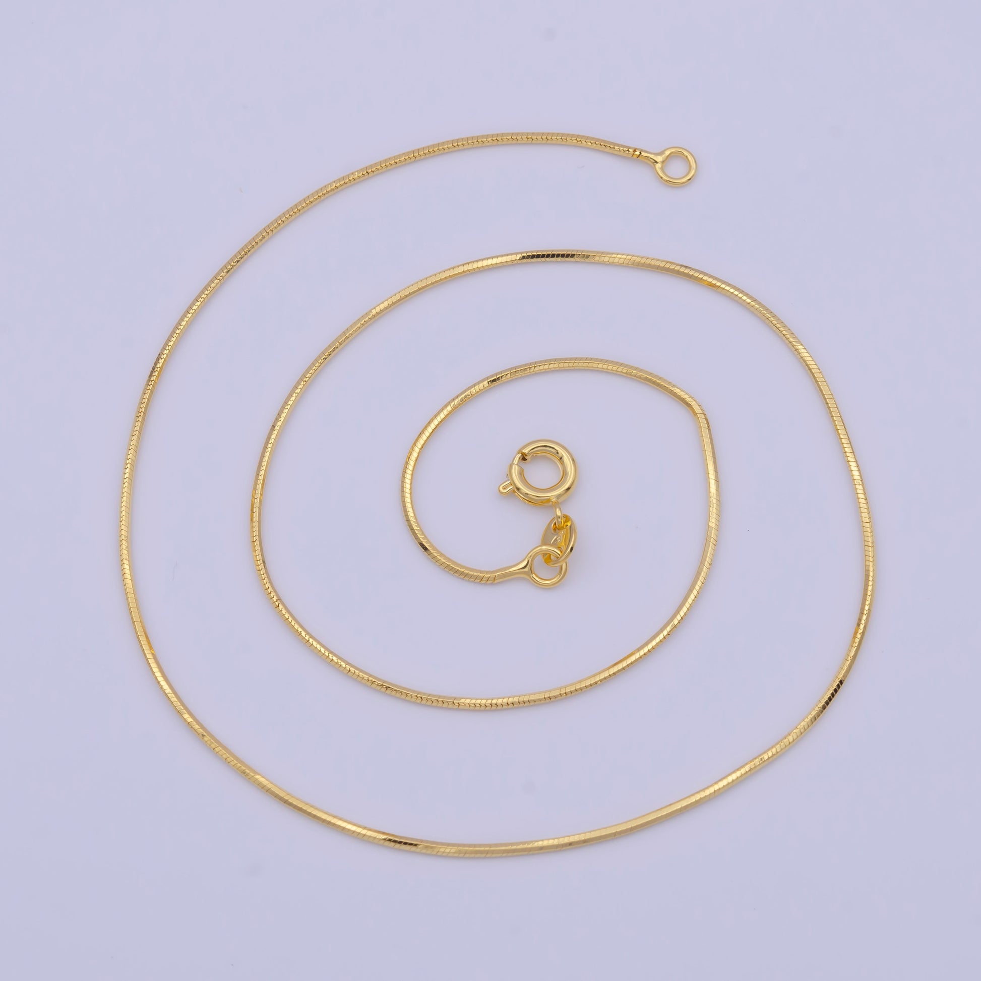 0.9mm Gold Snake Chain Necklace, 24K Gold Plated 13.8" Snake Link Ready to Wear Necklace | WA-1147