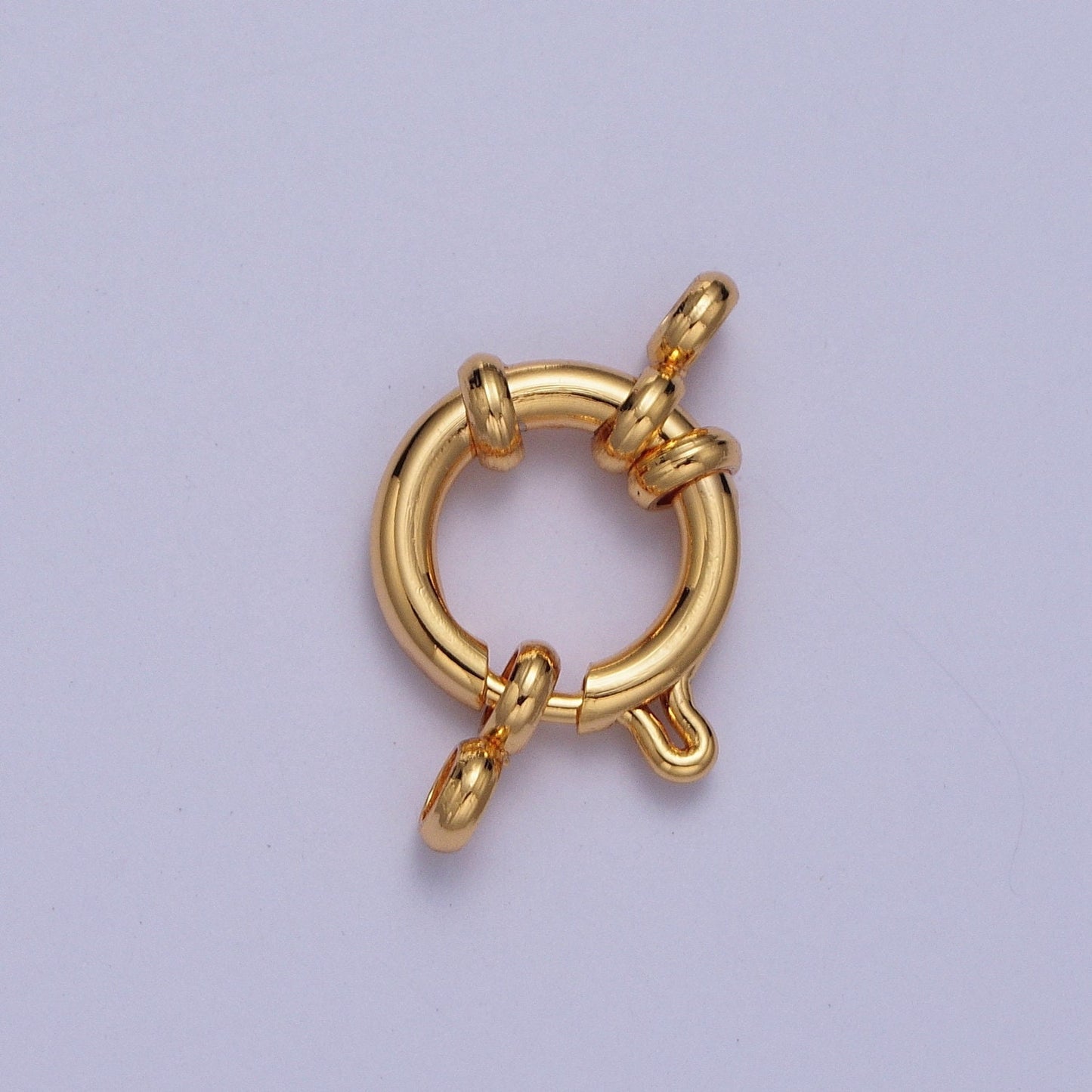 24K Gold Filled Sailor Clasp, Two Clasps Large Spring Ring Include Loops for Necklace Bracelet Finding | L-900, L-901