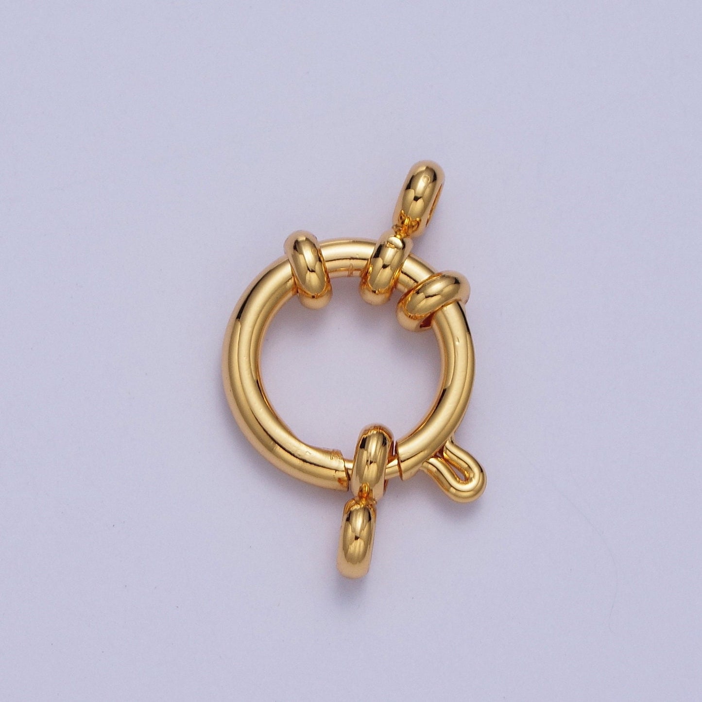 24K Gold Filled Sailor Clasp, Two Clasps Large Spring Ring Include Loops for Necklace Bracelet Finding | L-900, L-901