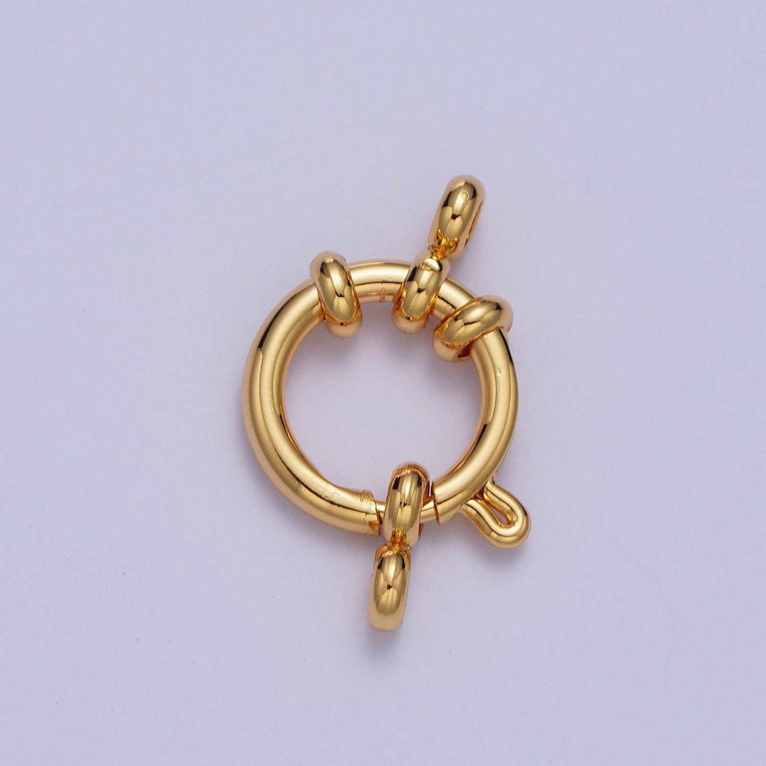 24K Gold Filled Sailor Clasp, Two Clasps Large Spring Ring Include Loops for Necklace Bracelet Finding | L-900, L-901