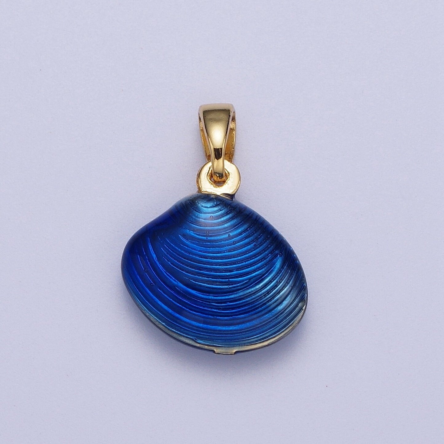 18.7x13.3mm Dainty Neon Colored Clam Shell Pendant, 24K Gold Plated Sea Shell Neon Charm, Beach Sea Life Seashell Charm | X-537~X-539