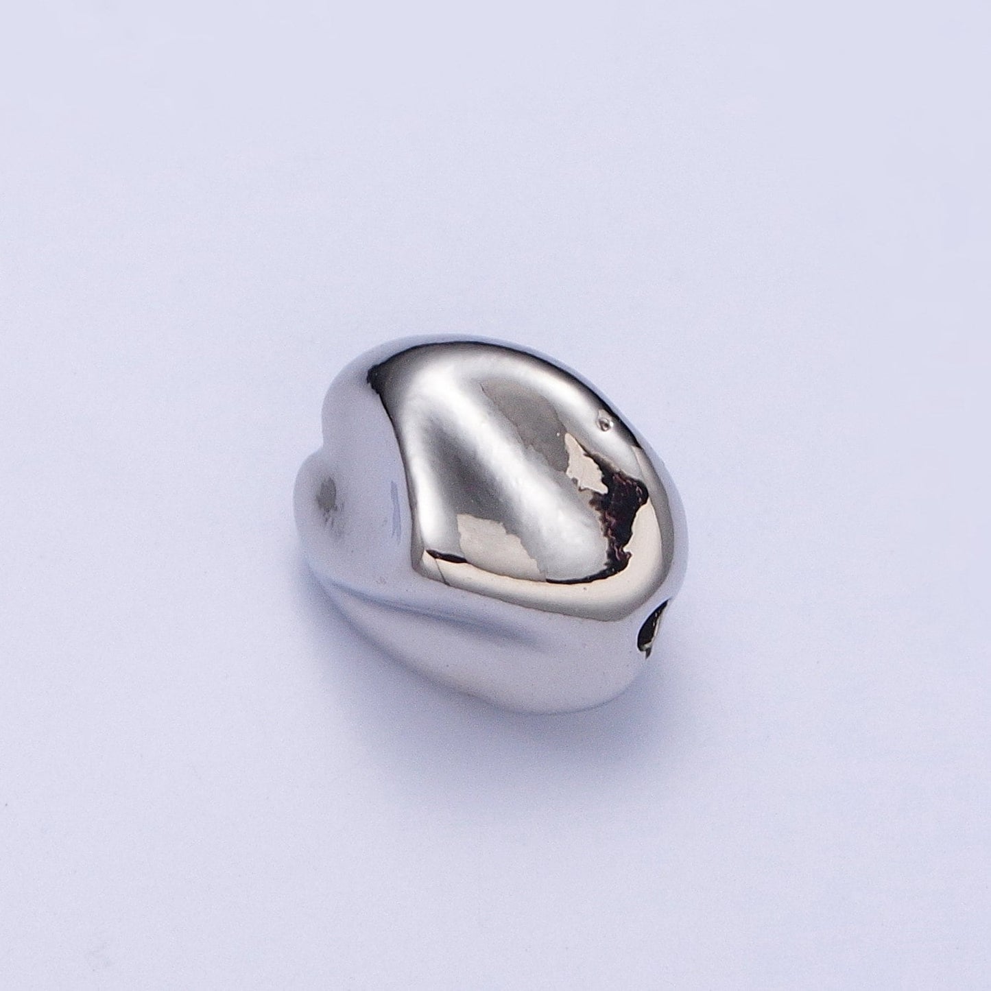 Tiny Abstract Dented Shape 10.7mm x 9.2mm Bead Spacer, Gold Silver Plated Dented Bead Spacer for DIY Jewelry Making | W-928, W-929