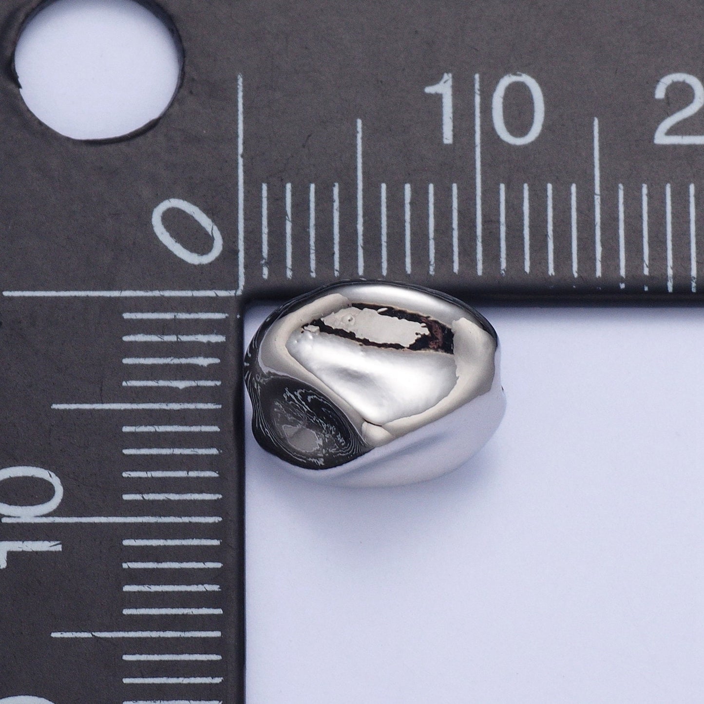 Tiny Abstract Dented Shape 10.7mm x 9.2mm Bead Spacer, Gold Silver Plated Dented Bead Spacer for DIY Jewelry Making | W-928, W-929
