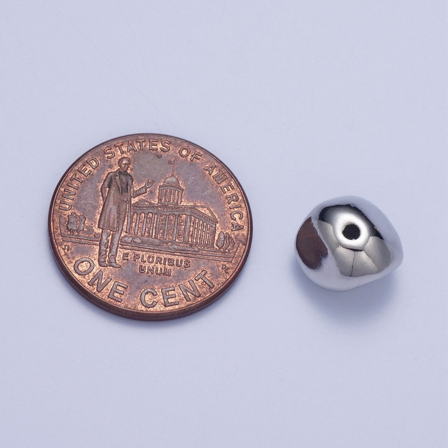 Tiny Abstract Round-ish 7.4mm x 9.4mm Bead Spacer, Gold Silver Plated Abstract Bead Spacer for DIY Jewelry Making | W-926, W-927