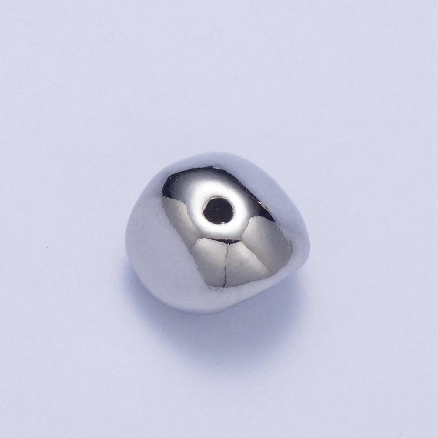 Tiny Abstract Round-ish 7.4mm x 9.4mm Bead Spacer, Gold Silver Plated Abstract Bead Spacer for DIY Jewelry Making | W-926, W-927