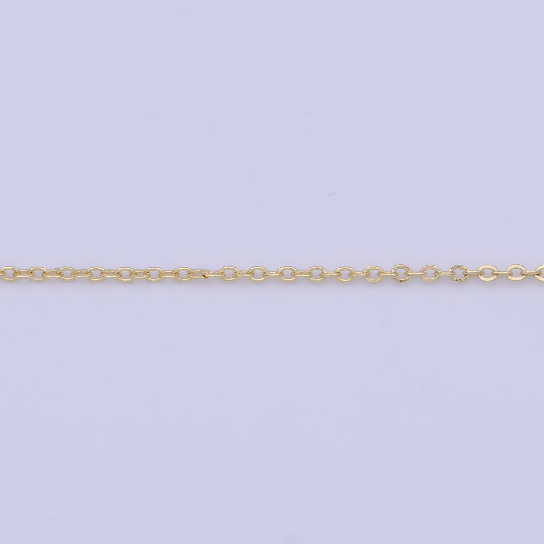 0.9mm Gold Cable Chain Necklace, 24K Gold Filled 17.5" Cable Rolo Link Ready to Wear Necklace | WA-1152