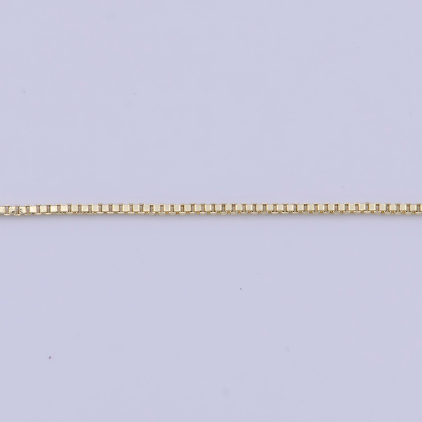 0.8mm Dainty Gold Box Chain Necklace, 14K Gold Plated 19.0" Box Link Ready to Wear Necklace | WA-1116