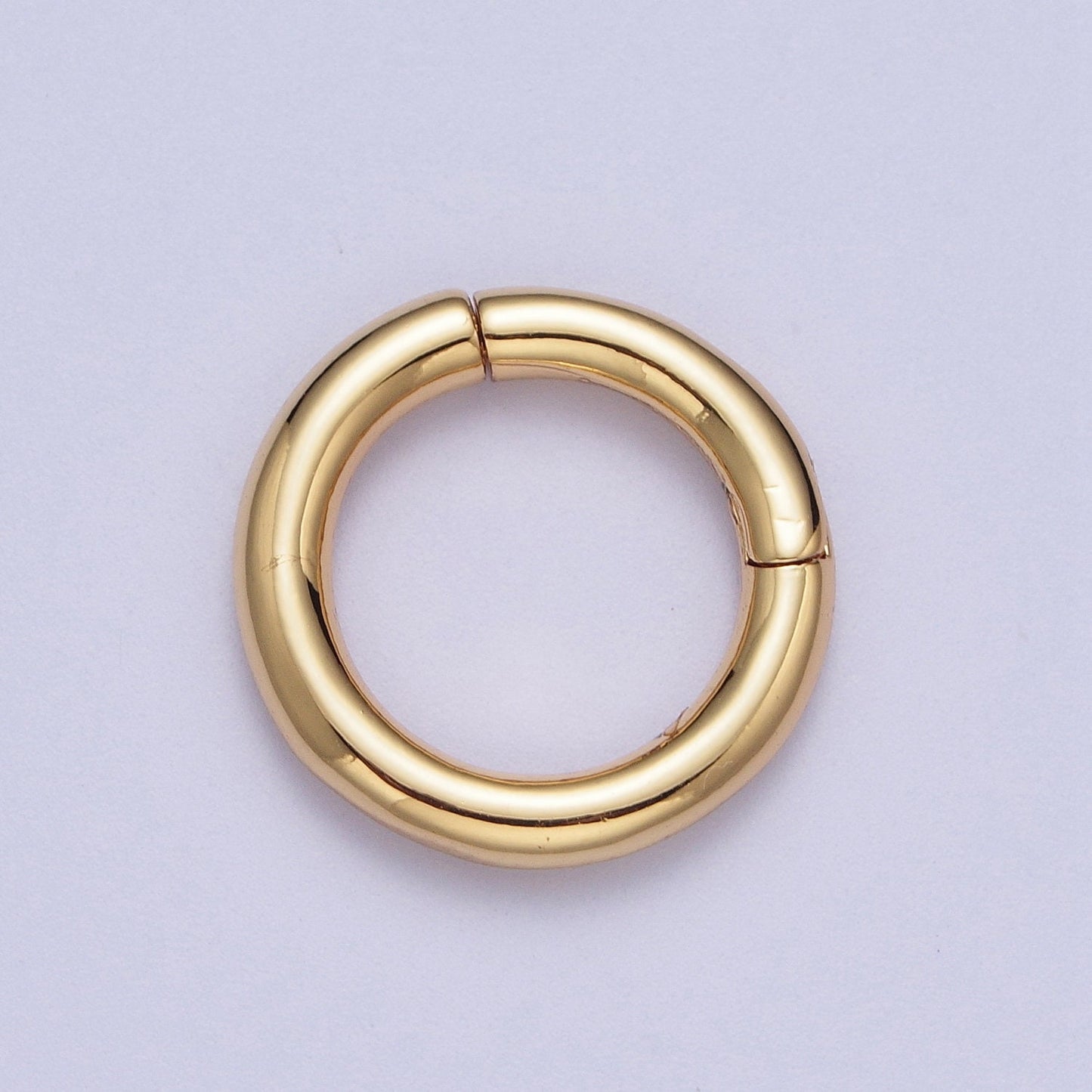 Gold Round Spring Gate Ring, 24K Gold Filled 11.7mm & 15.7mm Simple Round Circle Spring Pull Clasp | L-933, L-934