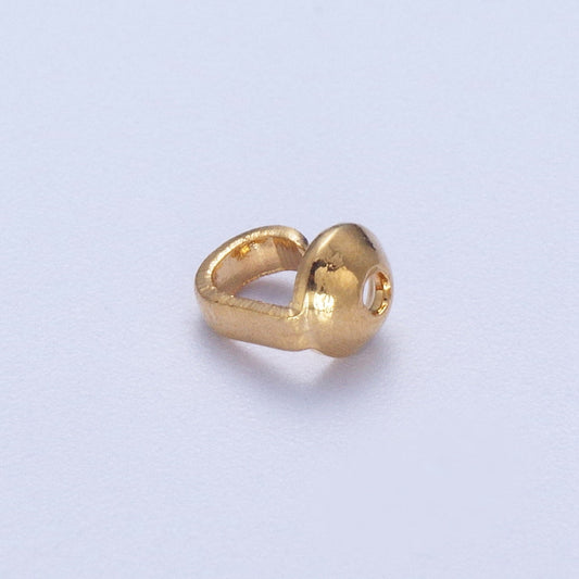1 bag (50PCS) 4.8mm Gold Bead Tips, 24K Gold Filled Bead Tips Supply for Jewelry Making | K-031