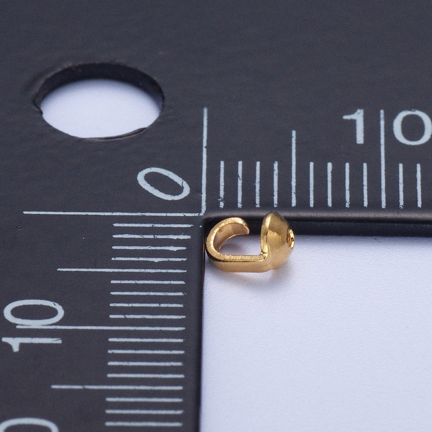 1 bag (50PCS) 4.8mm Gold Bead Tips, 24K Gold Filled Bead Tips Supply for Jewelry Making | K-031