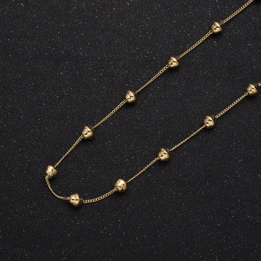 Unfinished Gold Geometric Beaded Satellite Chain by Yard, 24K Gold Plated CCB Wholesale Bulk Satellite Roll Chain | ROLL-833