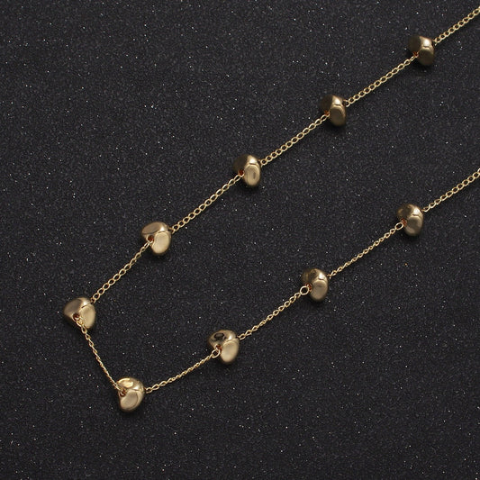 Unfinished Gold Mini Dented Triangular Beaded Satellite Chain by Yard, 24K Gold Plated CCB Wholesale Bulk Satellite Roll Chain | ROLL-839