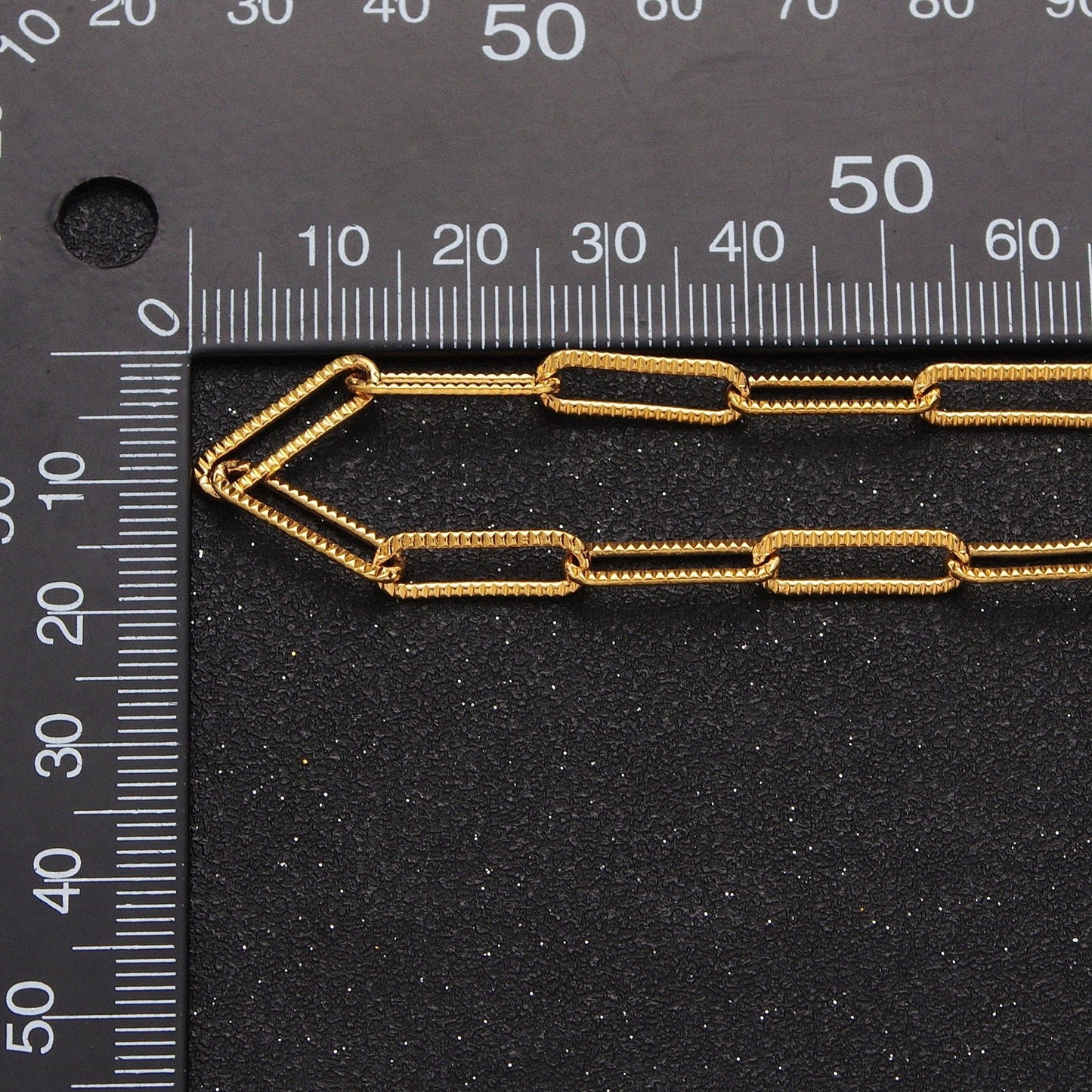 Unfinished Gold Paperclip Chain by Yard, 24K Gold Filled 15.4mm x 4.6mm Paper Clip Bulk Wholesale Roll Chain Supply | ROLL-844, -845