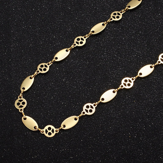 6.0mm Gold Anchor Link & Figure 8 Circles Chain w. Figure Eight Link by Yard, 24K Gold Filled Wholesale Bulk Roll Chain | ROLL-862
