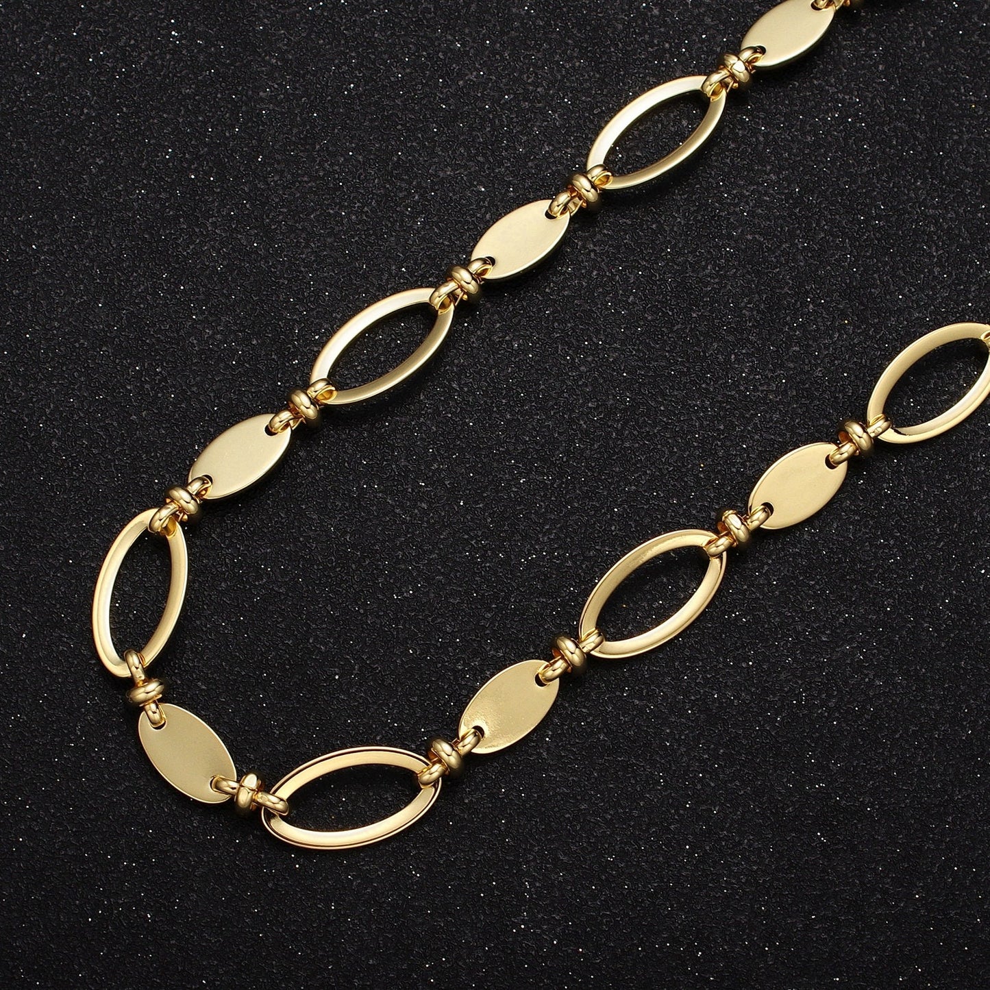 Chunky Gold Oval Link Chain For Statement Jewelry Making | Roll-878