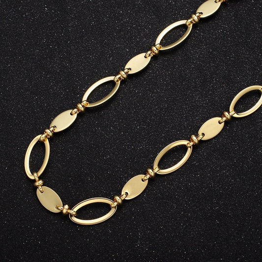 Chunky Gold Oval Link Chain For Statement Jewelry Making | Roll-878