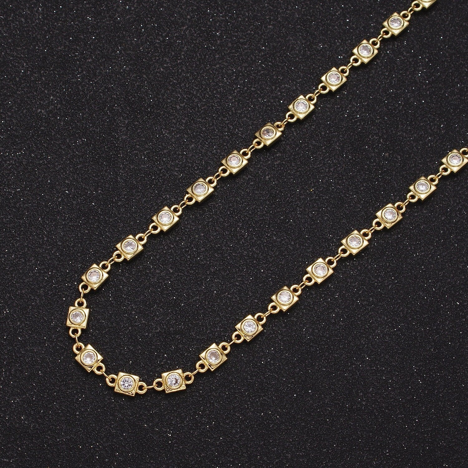Gold Square Bezel Cut Chain Jewelry Silver Dainty Chain by Yard Geometric Jewelry DIY Jewelry Making Roll-874 Roll-873