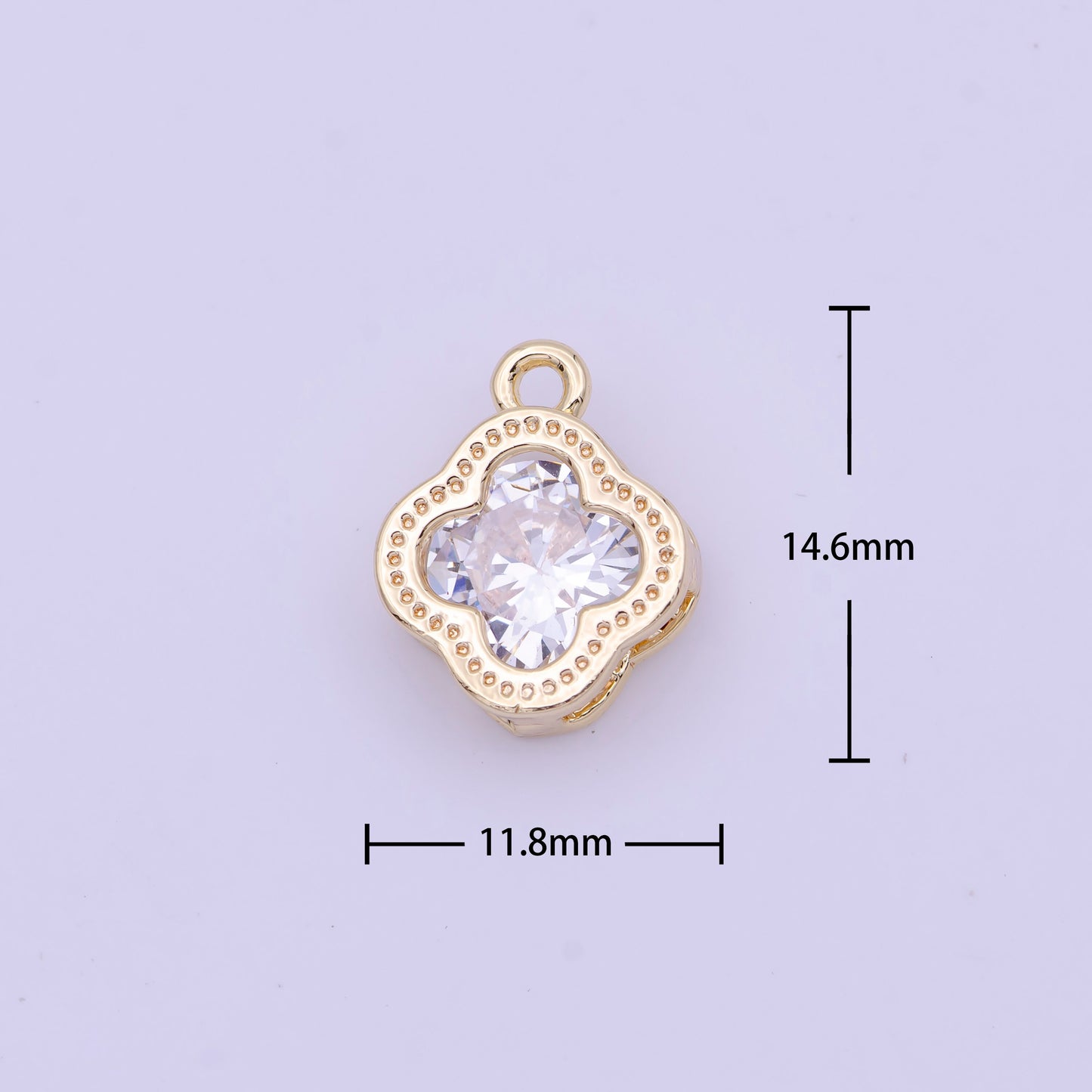 Mini Gold Clover Charm for Add on Charm Lucky Jewelry X-718