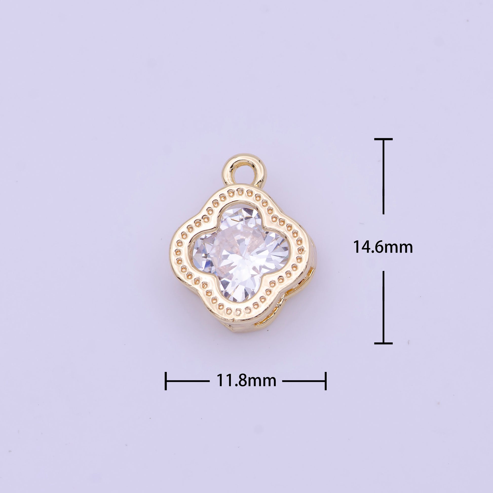 Mini Gold Clover Charm for Add on Charm Lucky Jewelry X-718