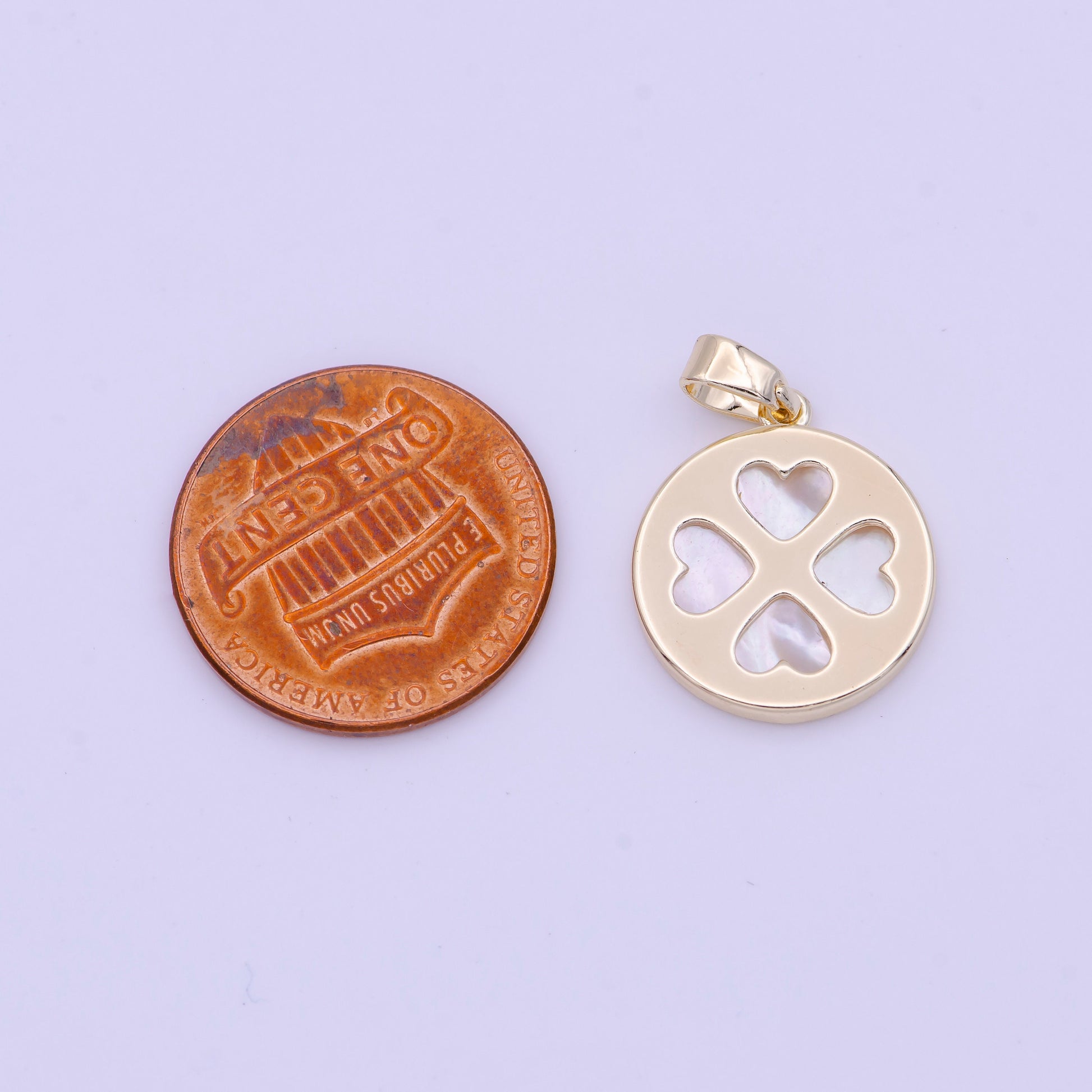 Mini Pearl Heart Clover Charm Gold Heart Charm Silver Pearl Heart Pendant Lucky Jewelry H-159 H-168