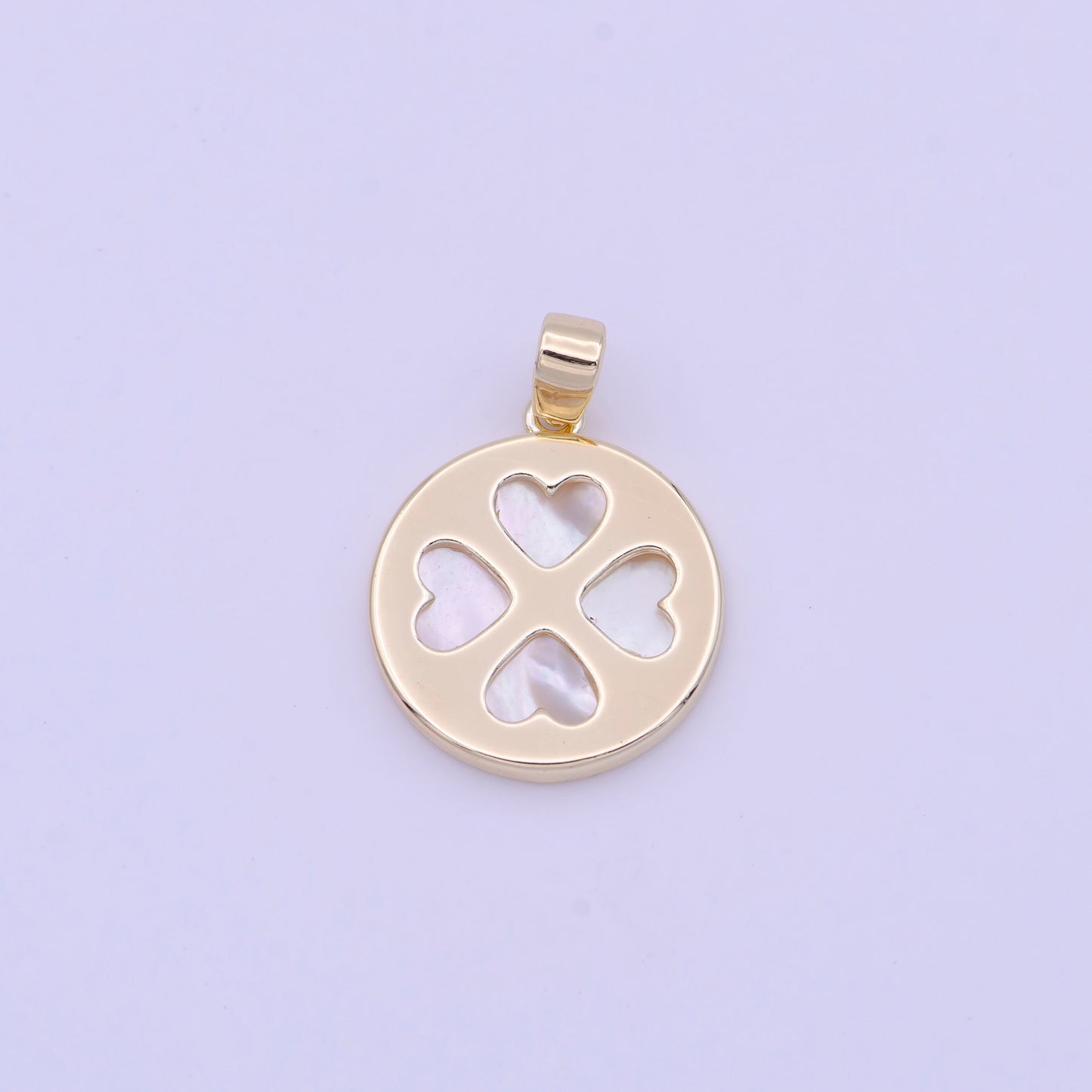 Mini Pearl Heart Clover Charm Gold Heart Charm Silver Pearl Heart Pendant Lucky Jewelry H-159 H-168
