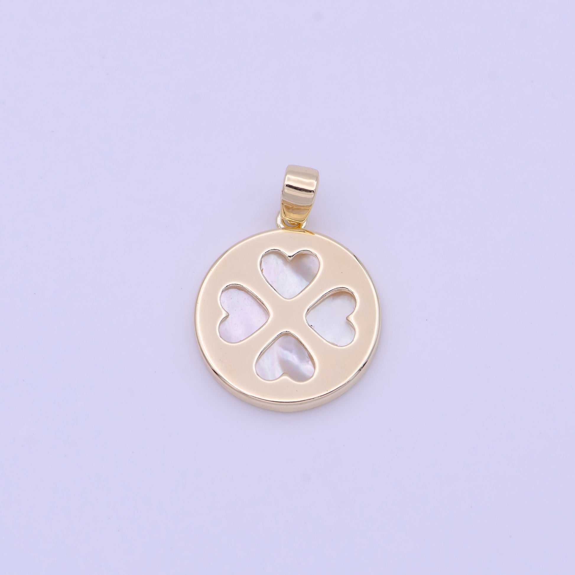 Mini Pearl Heart Clover Charm Gold Heart Charm Silver Pearl Heart Pendant Lucky Jewelry H-159 H-168
