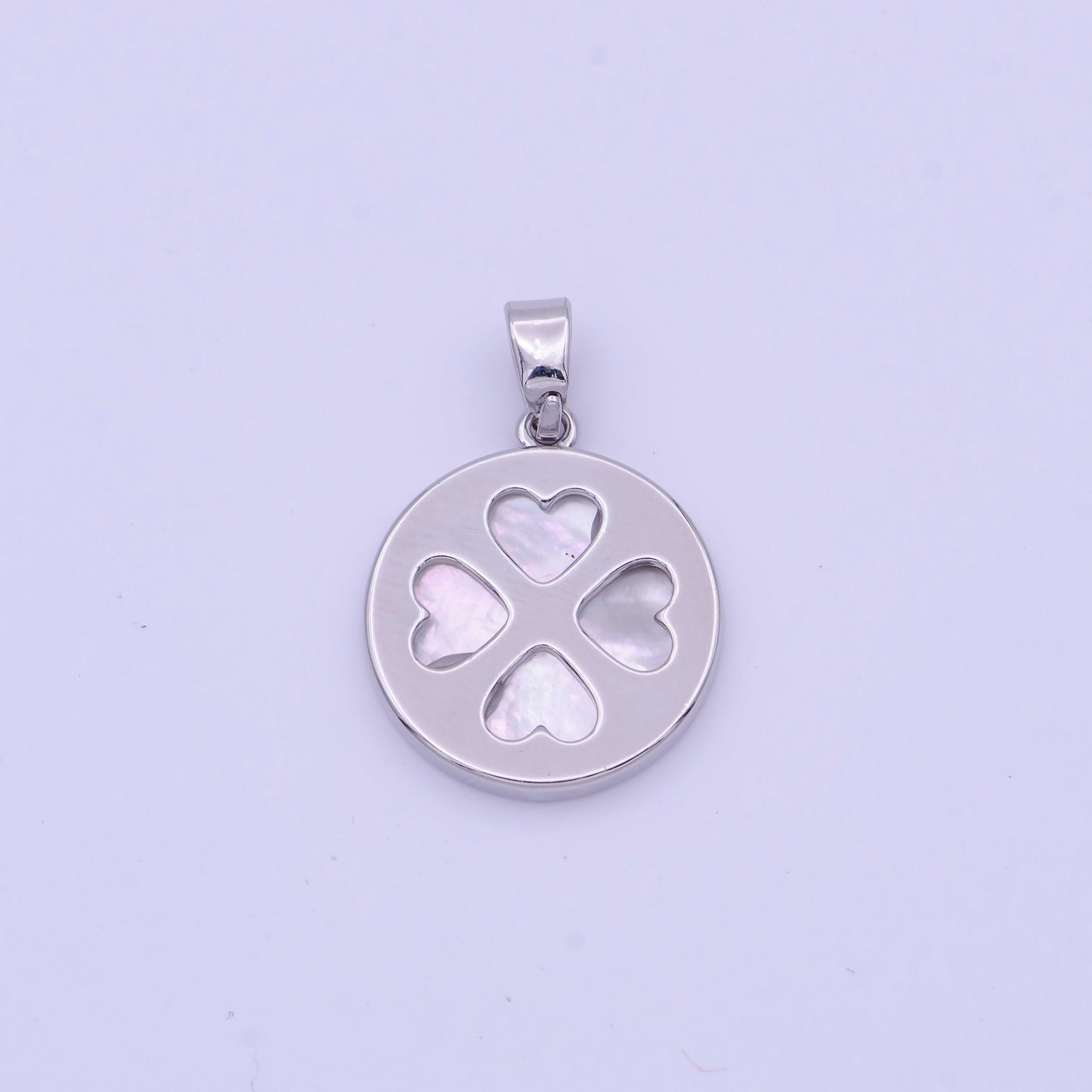 Mini Pearl Heart Clover Charm Gold Heart Charm Silver Pearl Heart Pendant Lucky Jewelry H-159 H-168