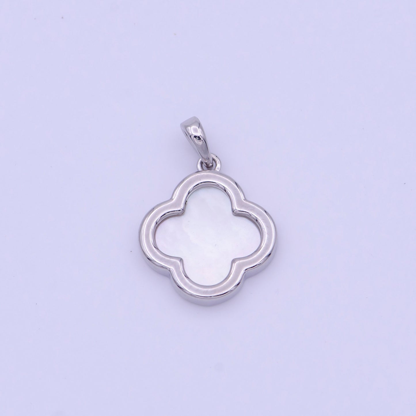 Gold Pearl Charm Four Leaf Clover Pendant Silver Pearl Floral Charm Good Luck Jewelry H-220 H-275