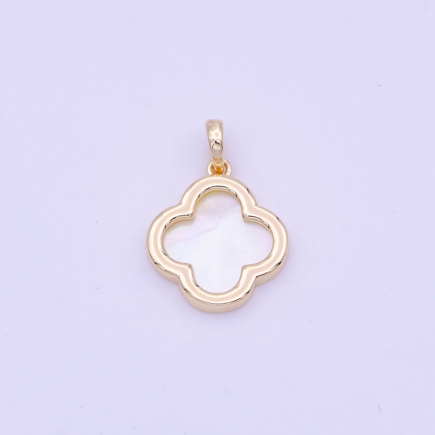 Gold Pearl Charm Four Leaf Clover Pendant Silver Pearl Floral Charm Good Luck Jewelry H-220 H-275