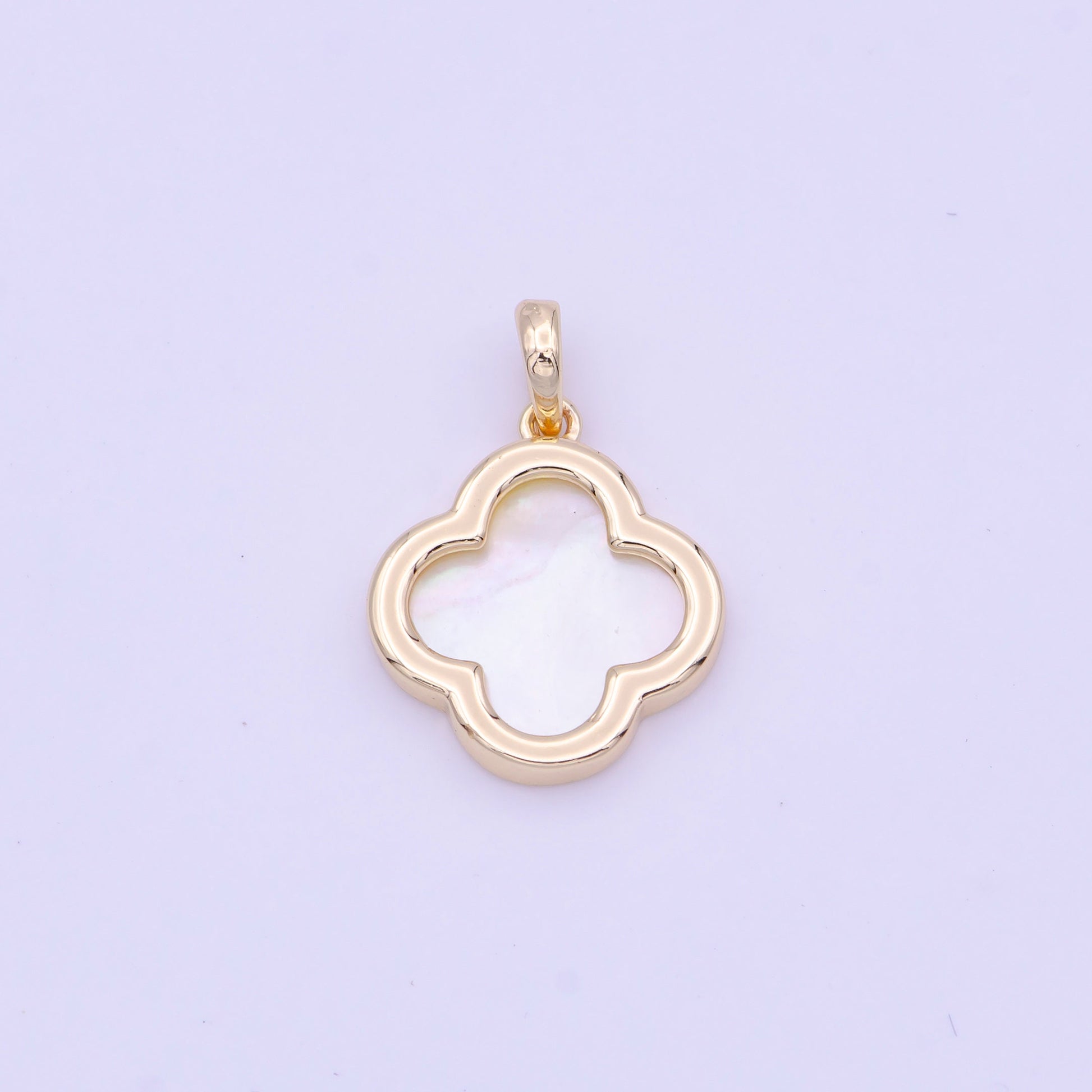 Gold Pearl Charm Four Leaf Clover Pendant Silver Pearl Floral Charm Good Luck Jewelry H-220 H-275