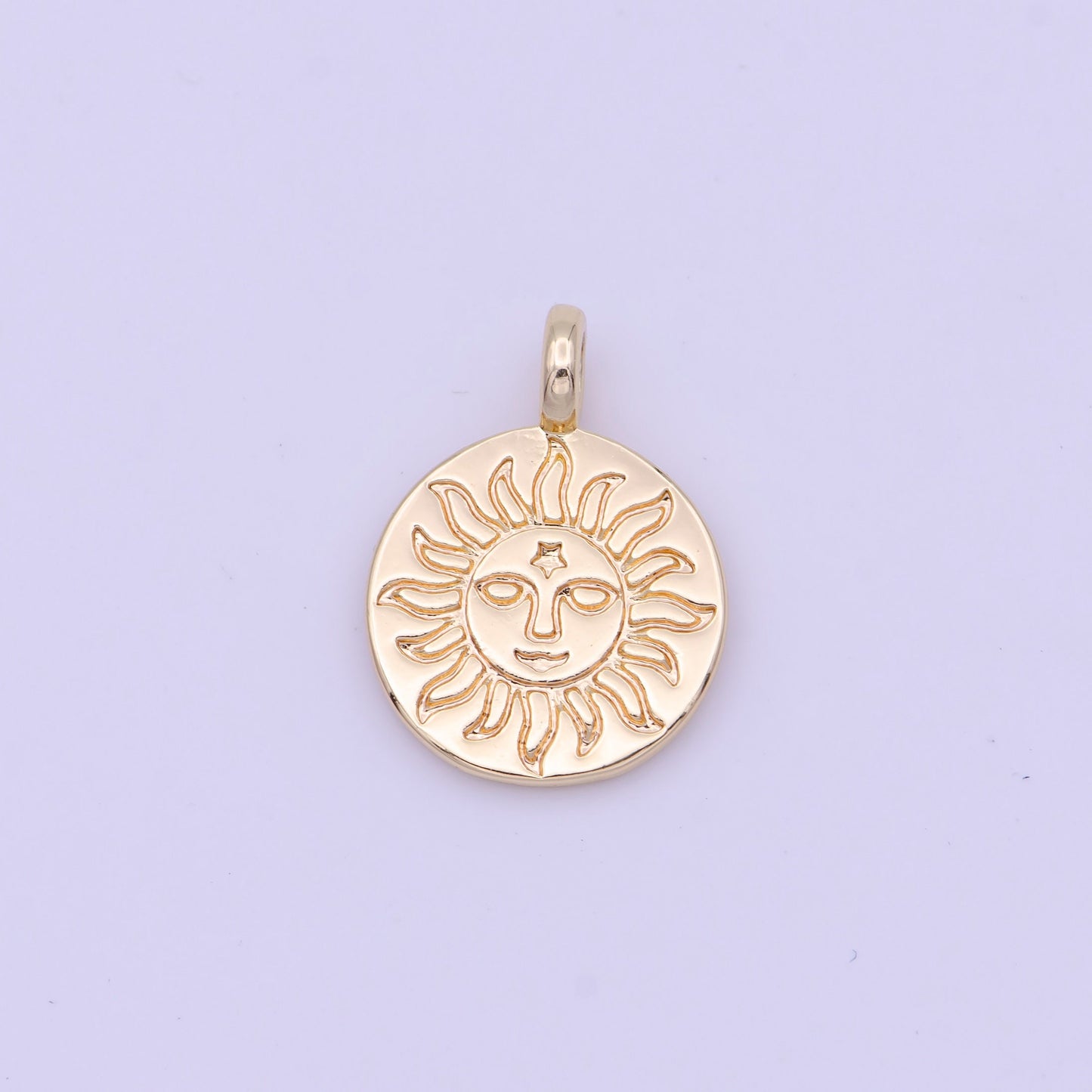Mini Gold Sun Charm Sun Face Pendant d-469