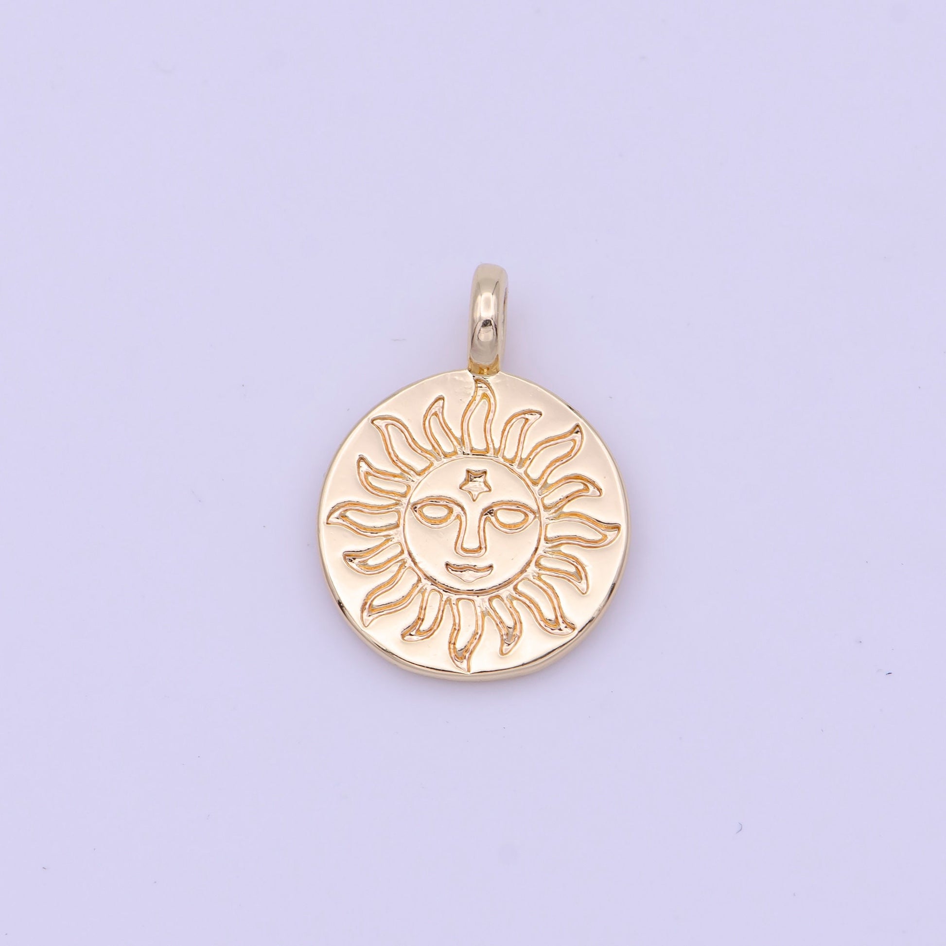 Mini Gold Sun Charm Sun Face Pendant d-469
