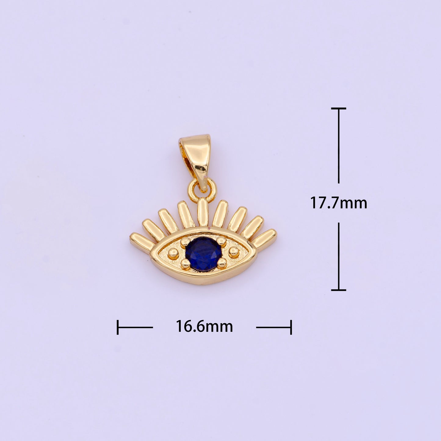 Dainty Evil Eye Pendant Blue Cz Eye Charm H-573