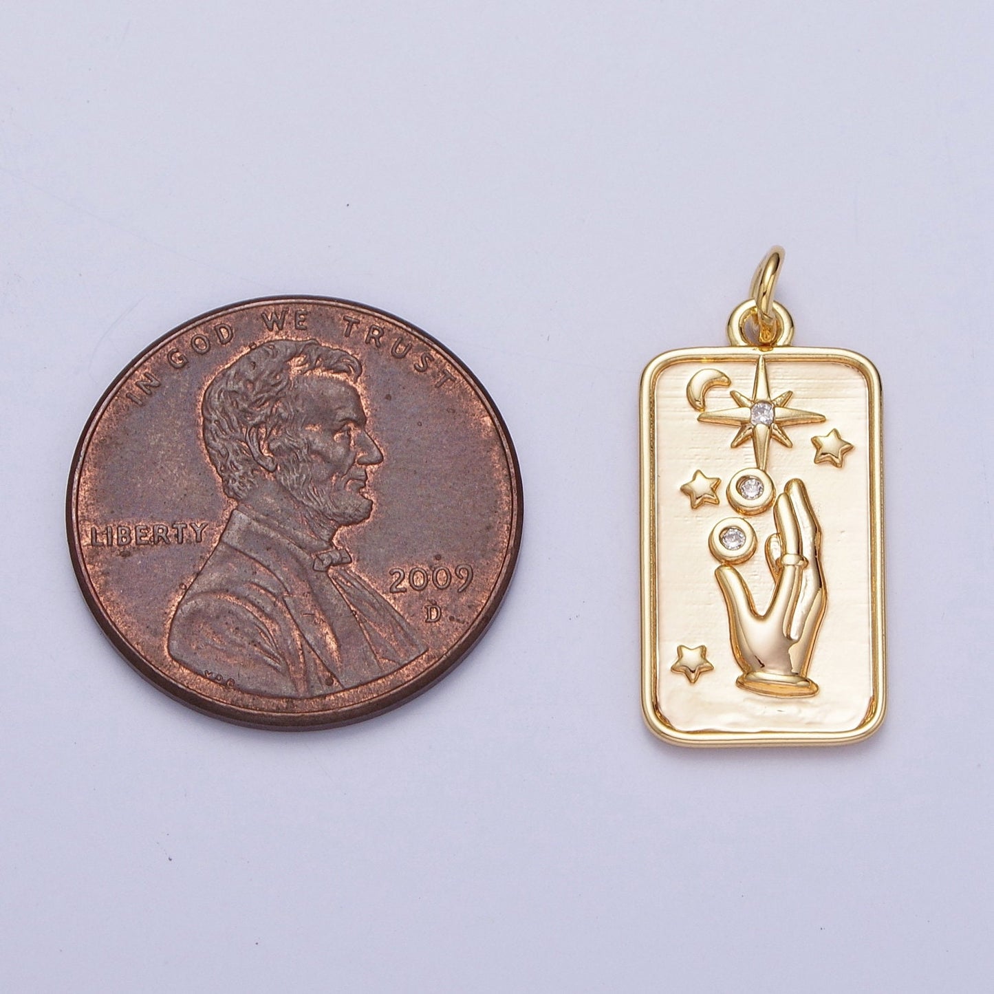 Gold Celestial The Stars Tarot Tag Charm for add on Pendant for Necklace Bracelet| N-553