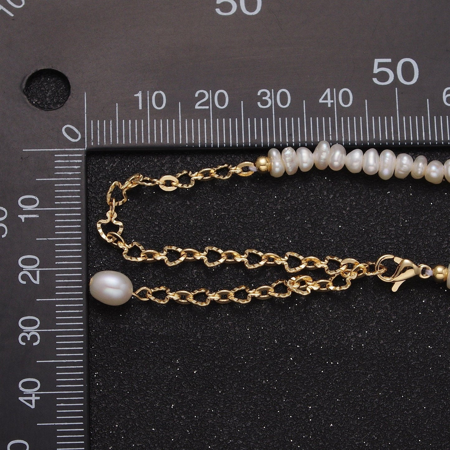 Tiny Rice Pearl Strand Necklace, Freshwater Pearl Necklace Gold Minimalist Necklace, Dainty Pearl Choker Necklace 14.5 inch + 3" xtender
