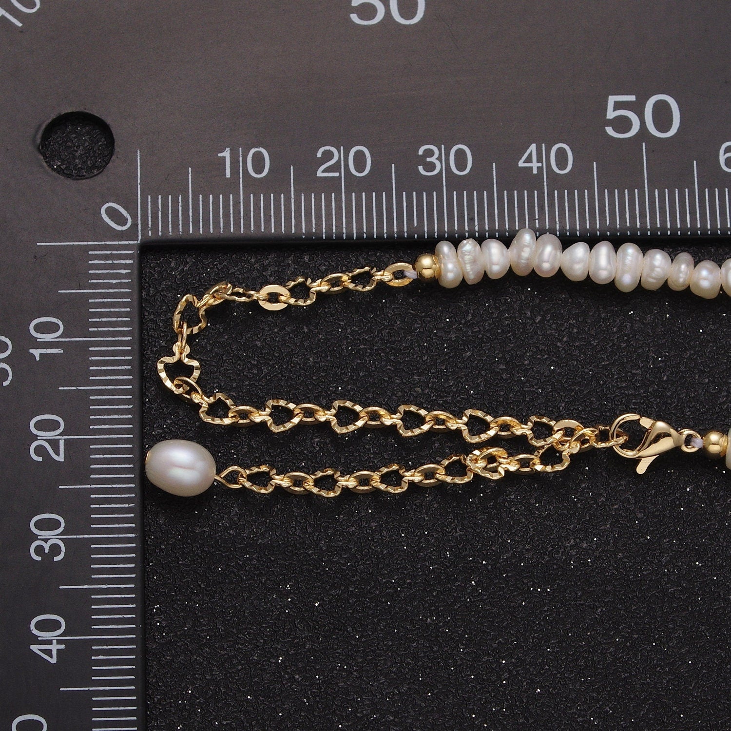 Tiny Rice Pearl Strand Necklace, Freshwater Pearl Necklace Gold Minimalist Necklace, Dainty Pearl Choker Necklace 14.5 inch + 3" xtender