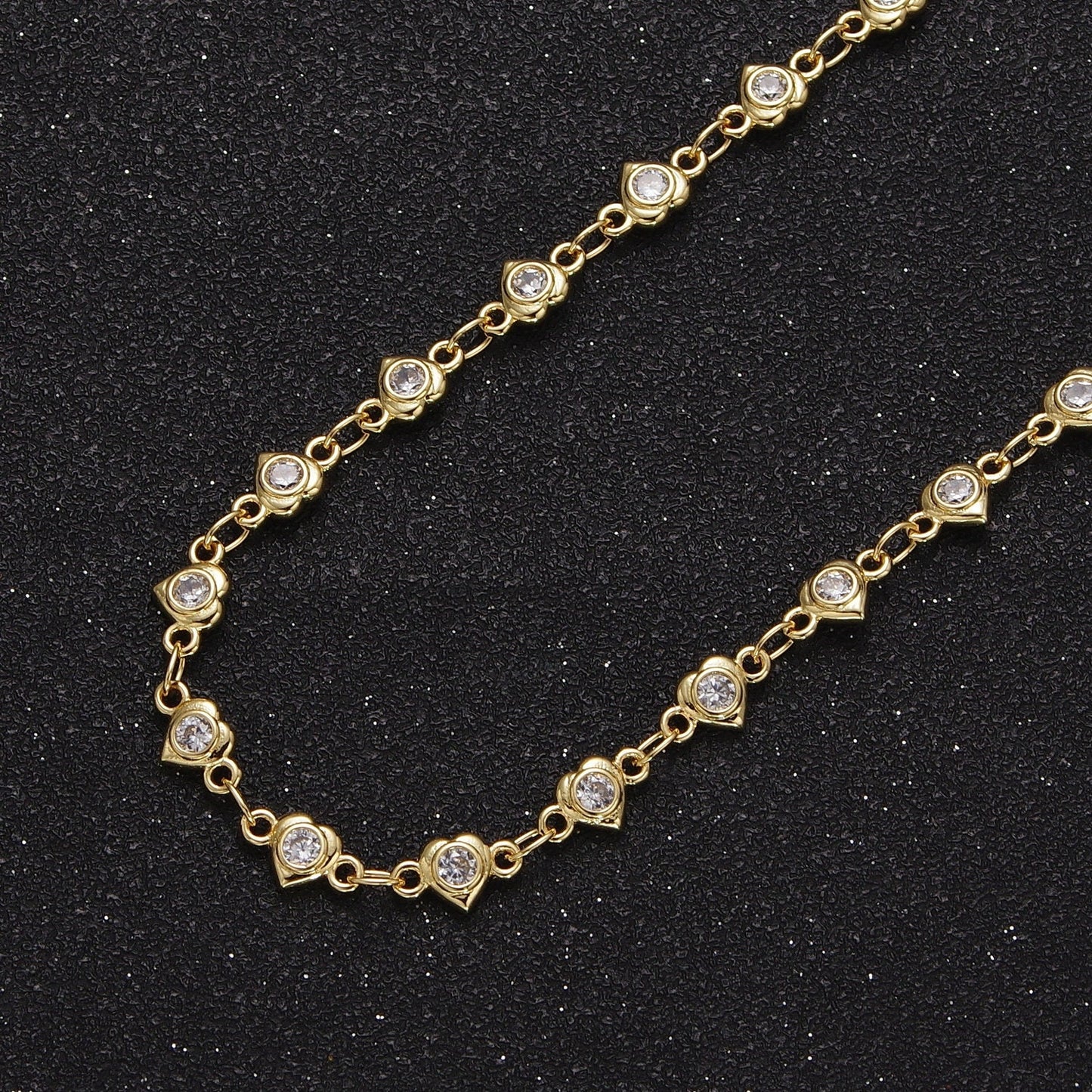 Heart Jewelry Chain Gold / Silver Chain Dainty Chain by Yard DIY Jewelry Making Roll-869