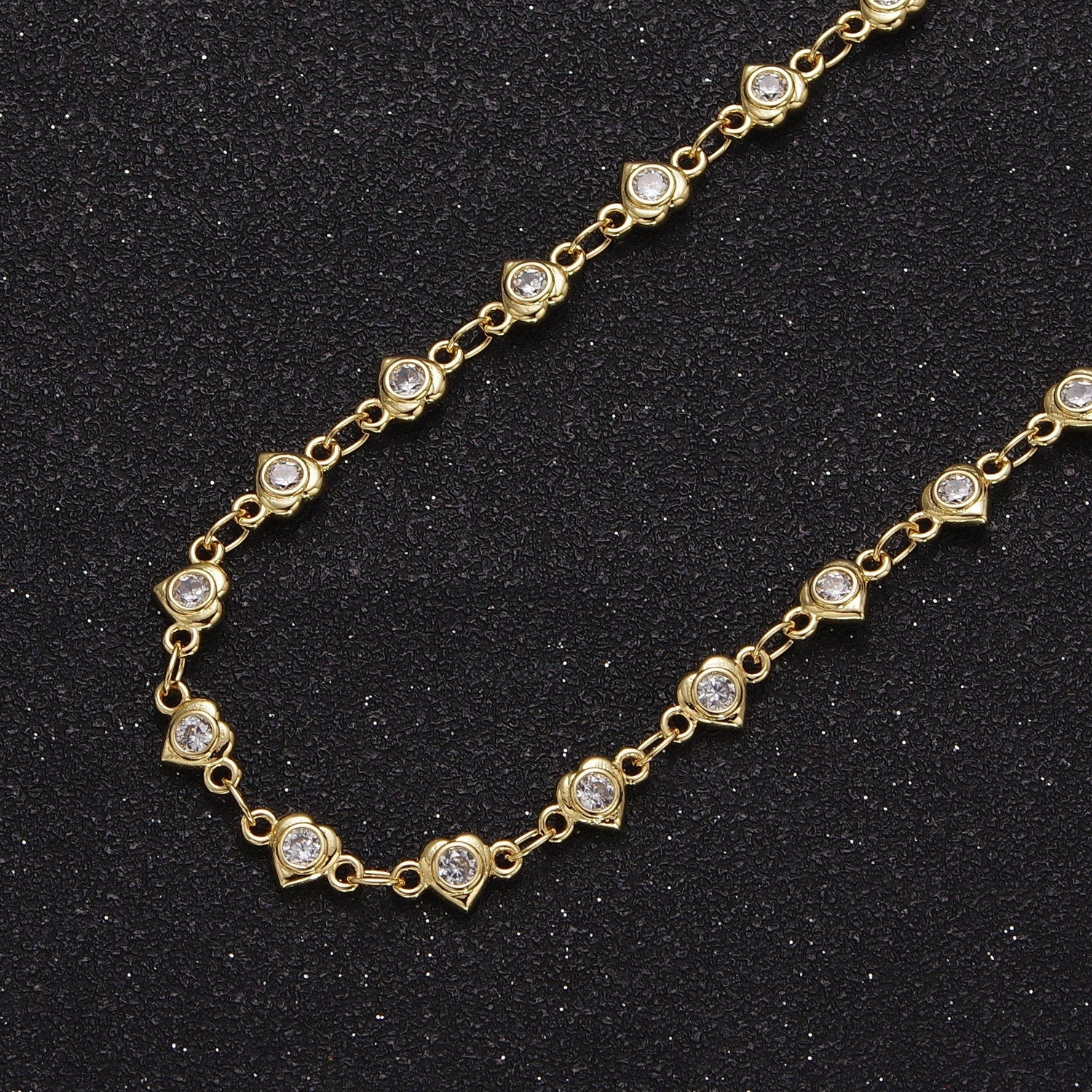 Heart Jewelry Chain Gold / Silver Chain Dainty Chain by Yard DIY Jewelry Making Roll-869