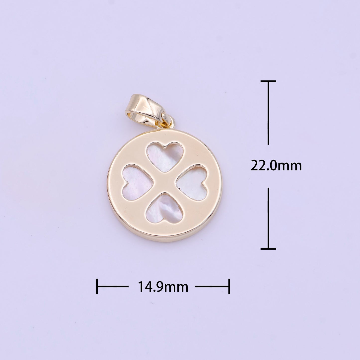 Mini Pearl Heart Clover Charm Gold Heart Charm Silver Pearl Heart Pendant Lucky Jewelry H-159 H-168