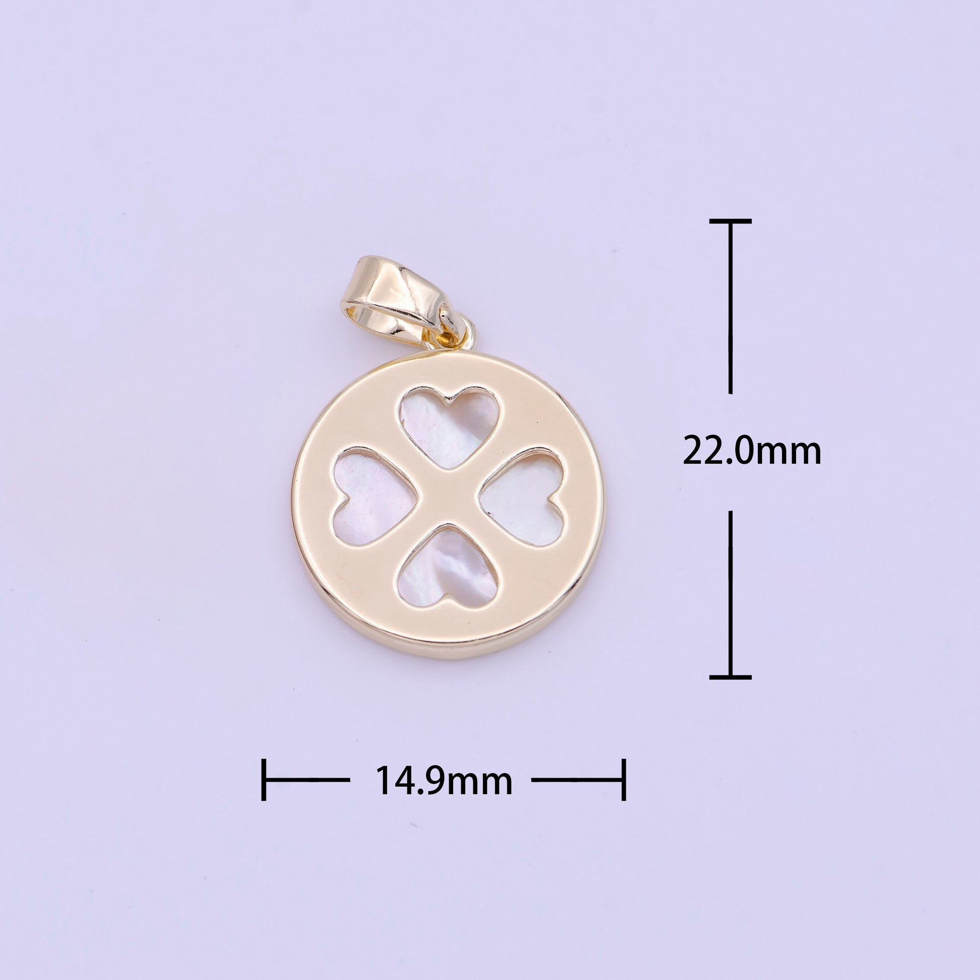 Mini Pearl Heart Clover Charm Gold Heart Charm Silver Pearl Heart Pendant Lucky Jewelry H-159 H-168