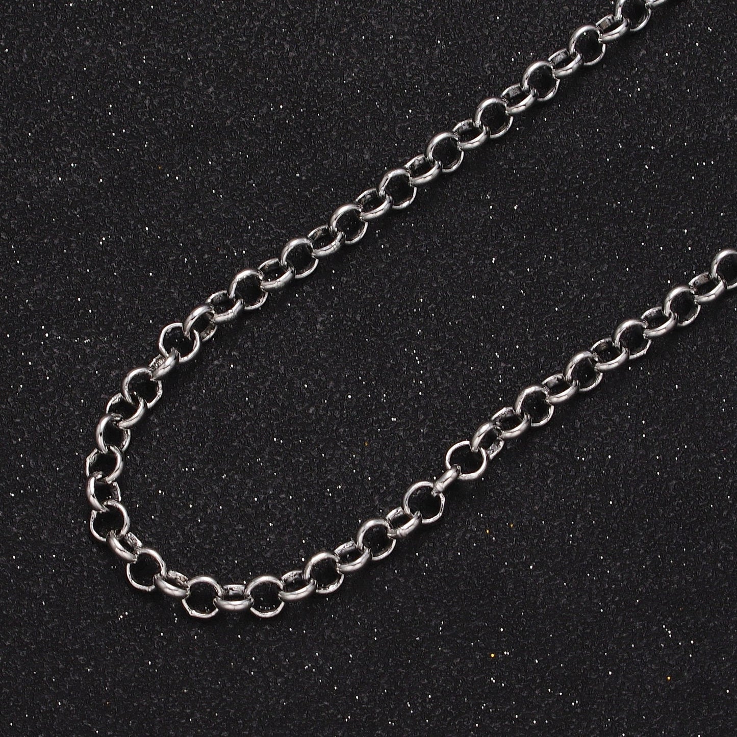 24k Gold Filled Unfinished Chain by Yard Rolo Circle Chain, Round Link Necklace Chain, Wholesale bulk Chain Jewelry Making 4.8MM Roll-883