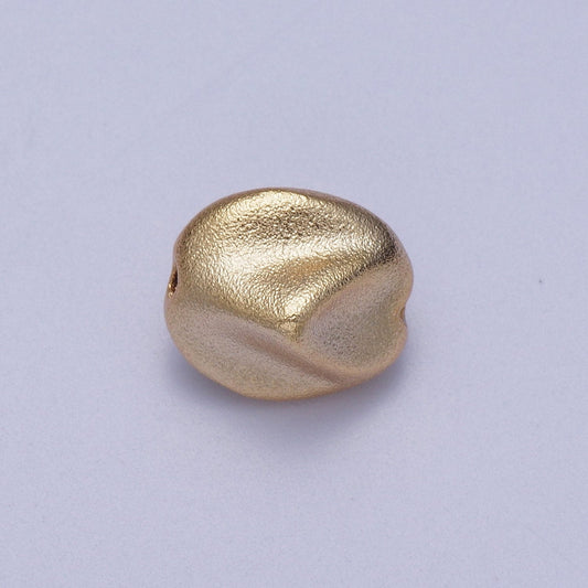 20x Matte Gold Plated Bean shape beads, 10.7 x 9.5 mm Gold nugget beads for jewelry making Bracelet Necklace Supply BD-016