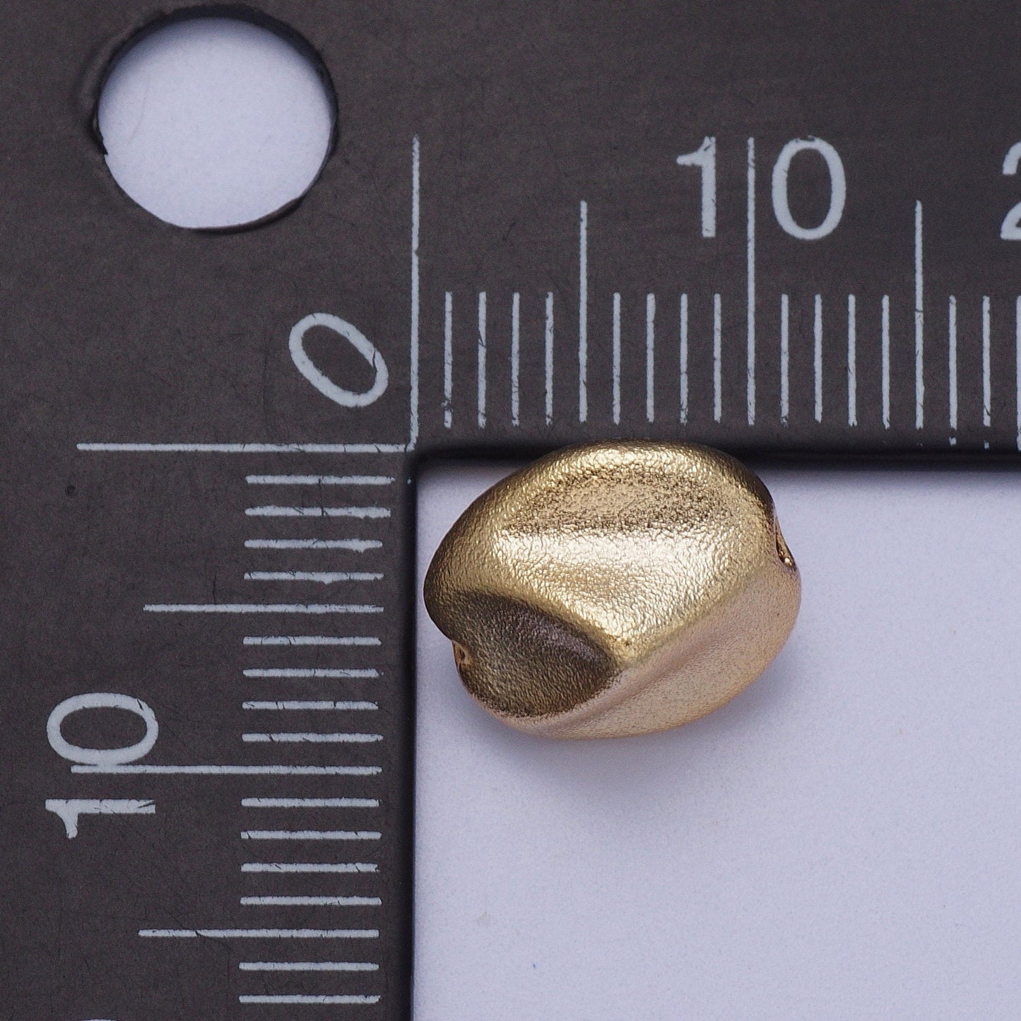 20x Matte Gold Plated Bean shape beads, 10.7 x 9.5 mm Gold nugget beads for jewelry making Bracelet Necklace Supply BD-016