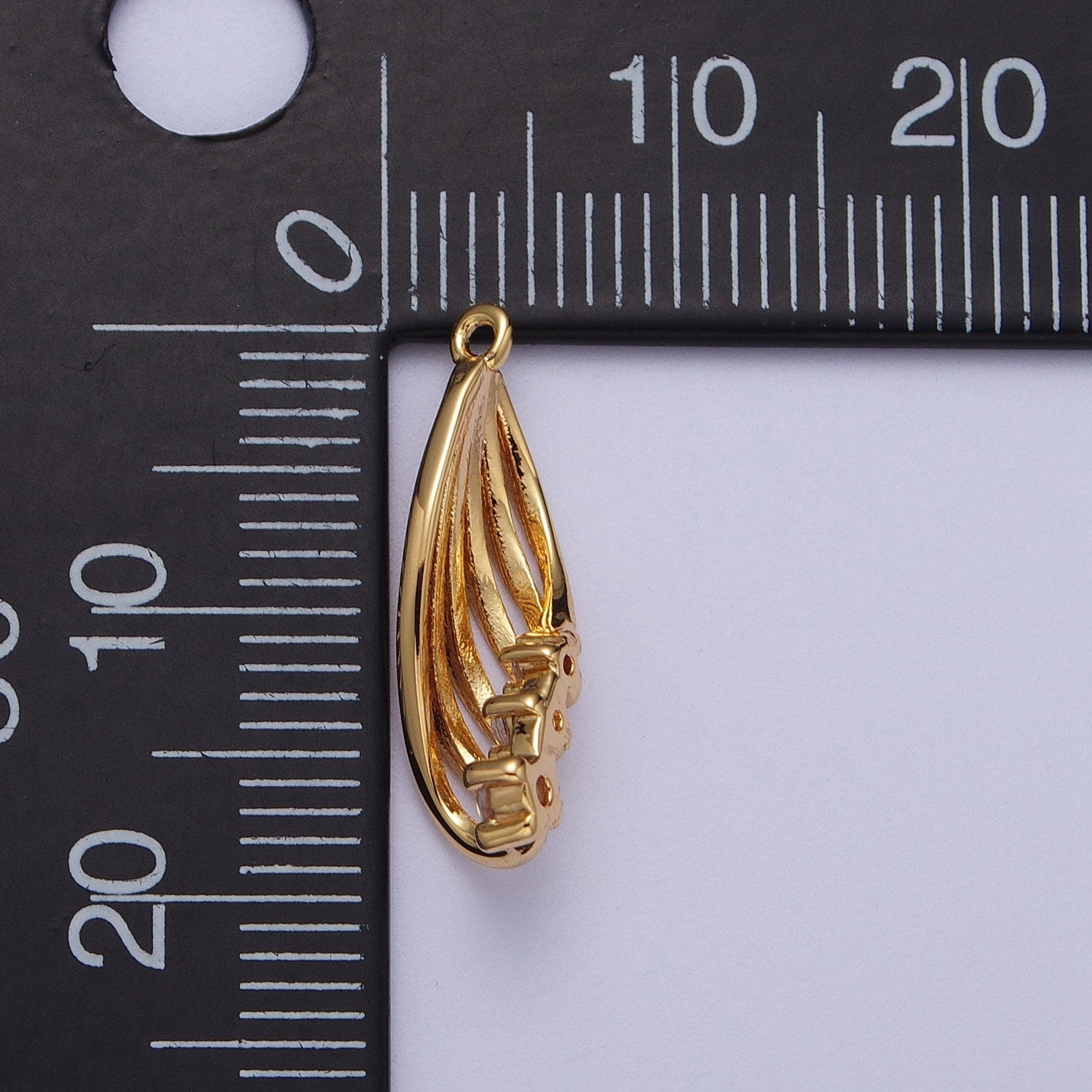 24K Gold Filled Palm Leaves Swirl Leaves Charm CZ Stone Minimalist Nature Plant Leaf Charm For DIY Jewelry Making | E-420