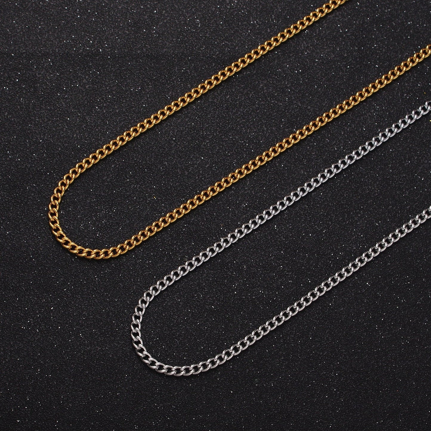 24K Gold Filled Concave Curb Bulk Roll by Yard, 2.8mm Width Gold & Silver Wholesale Chain Component For Jewelry Making | Roll-941, Roll-942