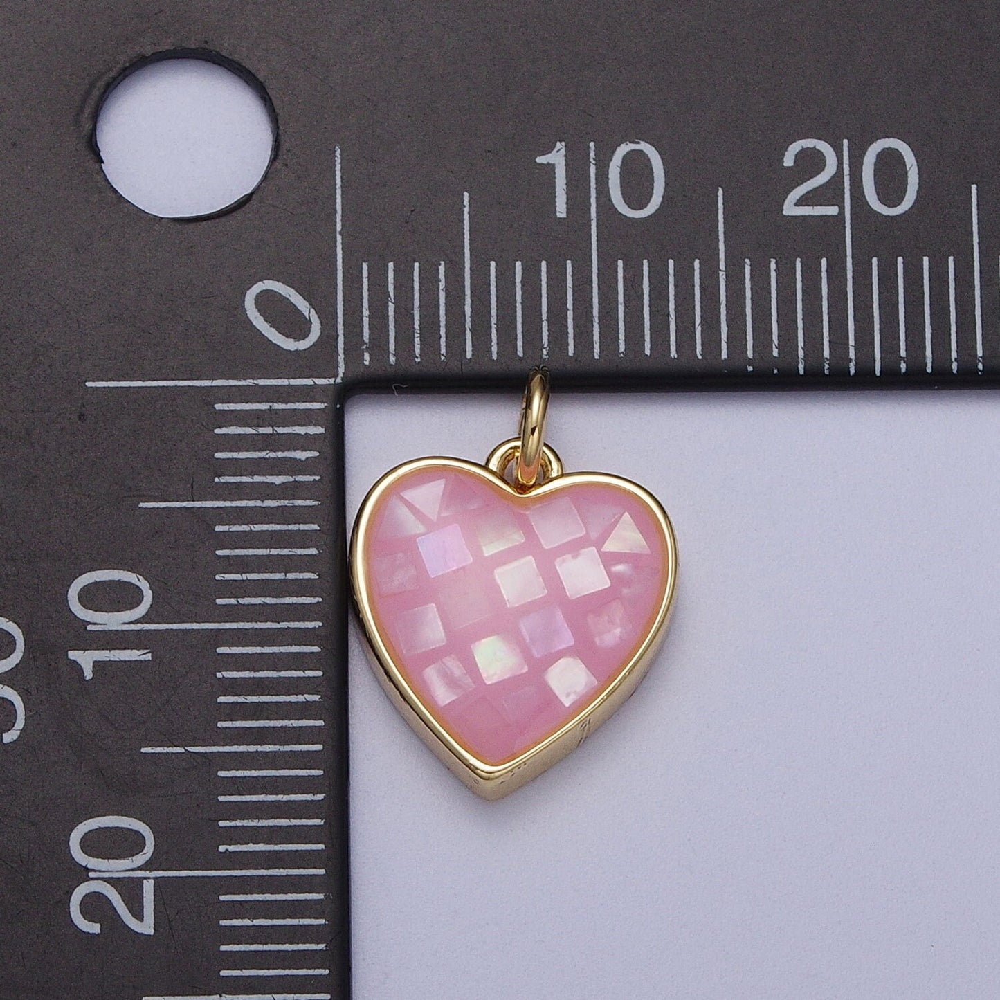 Dainty Pink Heart Charm White Pink Shell Heart Pendant for Minimalist Jewelry Dangle Earring Necklace Bracelet Charm Supply C-378 C-379