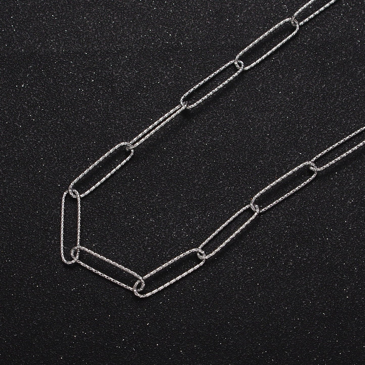 24K Gold Filled 5mm Textured Paper Clip Chain Unfinished Bulk Roll Chain by Yard For Jewelry Making | Roll-927, Roll-928