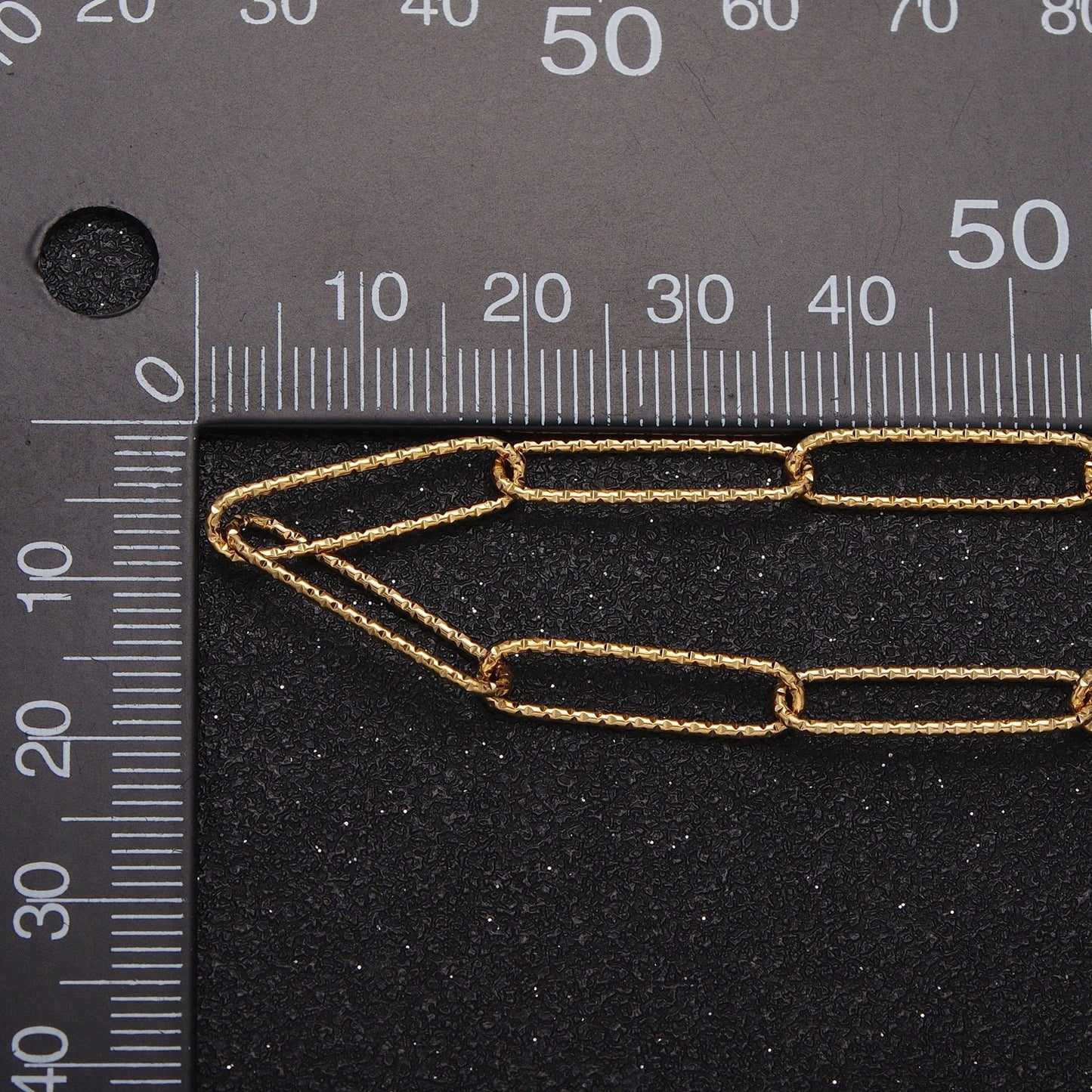 24K Gold Filled 5mm Textured Paper Clip Chain Unfinished Bulk Roll Chain by Yard For Jewelry Making | Roll-927, Roll-928