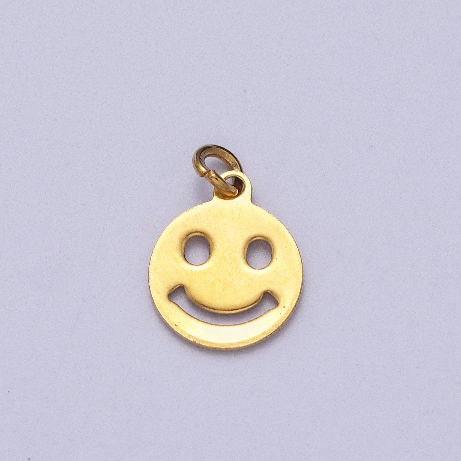 Mini Gold Stainless Steel Happy Face Charms Pendant Highly polished